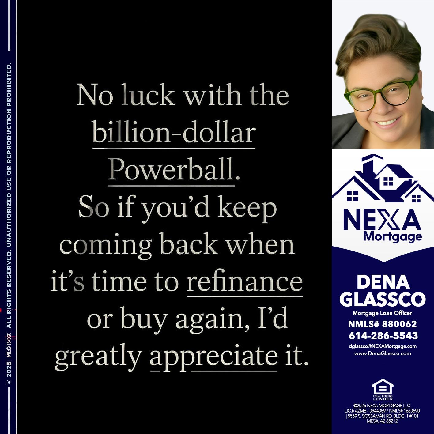 NO LUCK WITH - Dena Glassco -Residential, Commercial, International Loan Officer