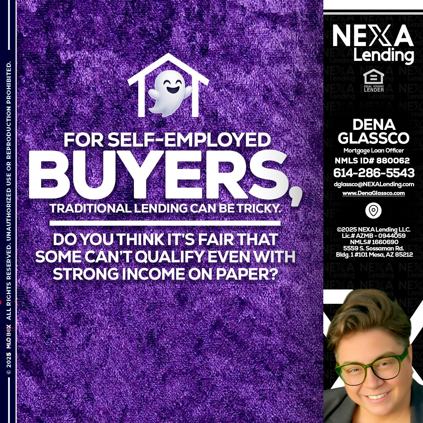 for self employed - Dena Glassco -Residential, Commercial, International Loan Officer
