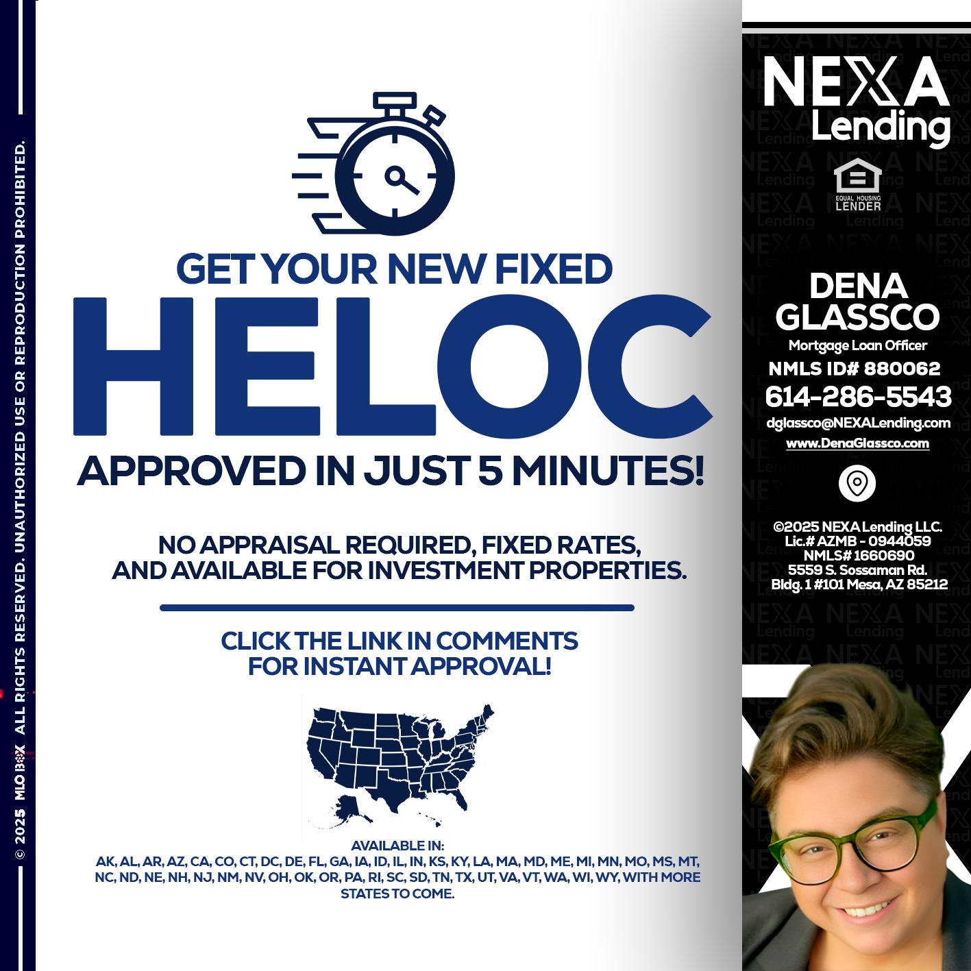 HELOC - Dena Glassco -Residential, Commercial, International Loan Officer