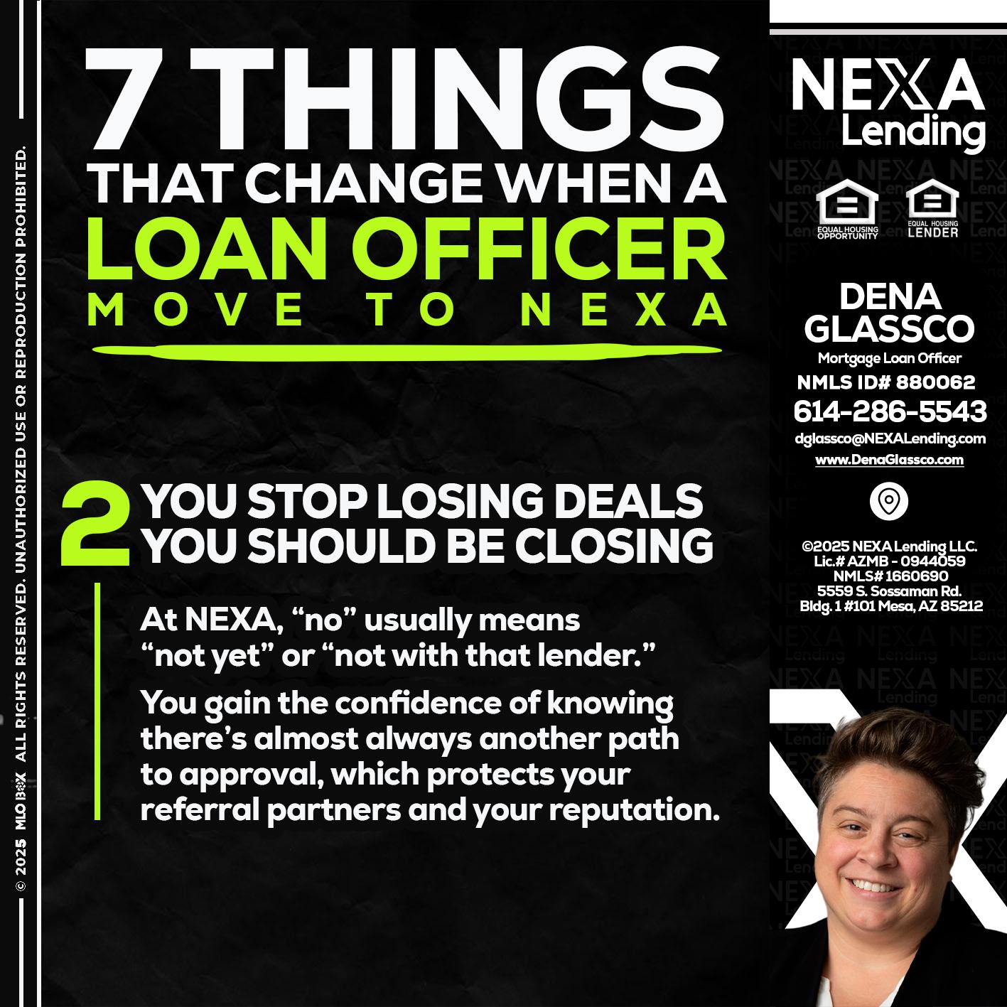 7 THINGS (2) - Dena Glassco -Residential, Commercial, International Loan Officer