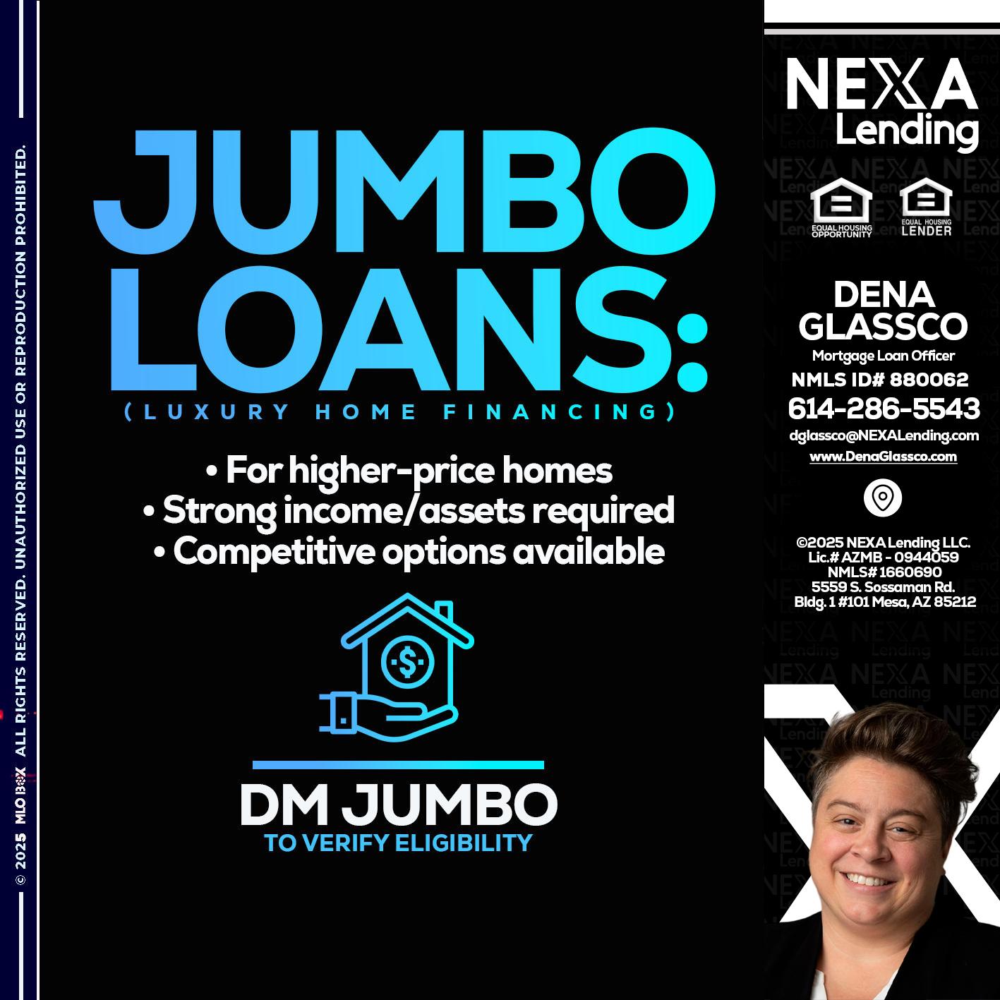 JUMBO LOANS - Dena Glassco -Residential, Commercial, International Loan Officer