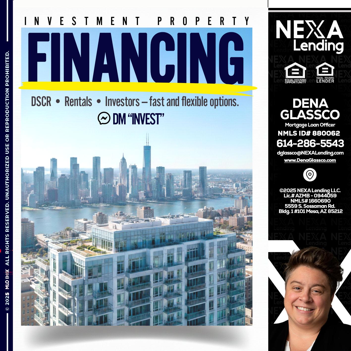 FINANCING - Dena Glassco -Residential, Commercial, International Loan Officer