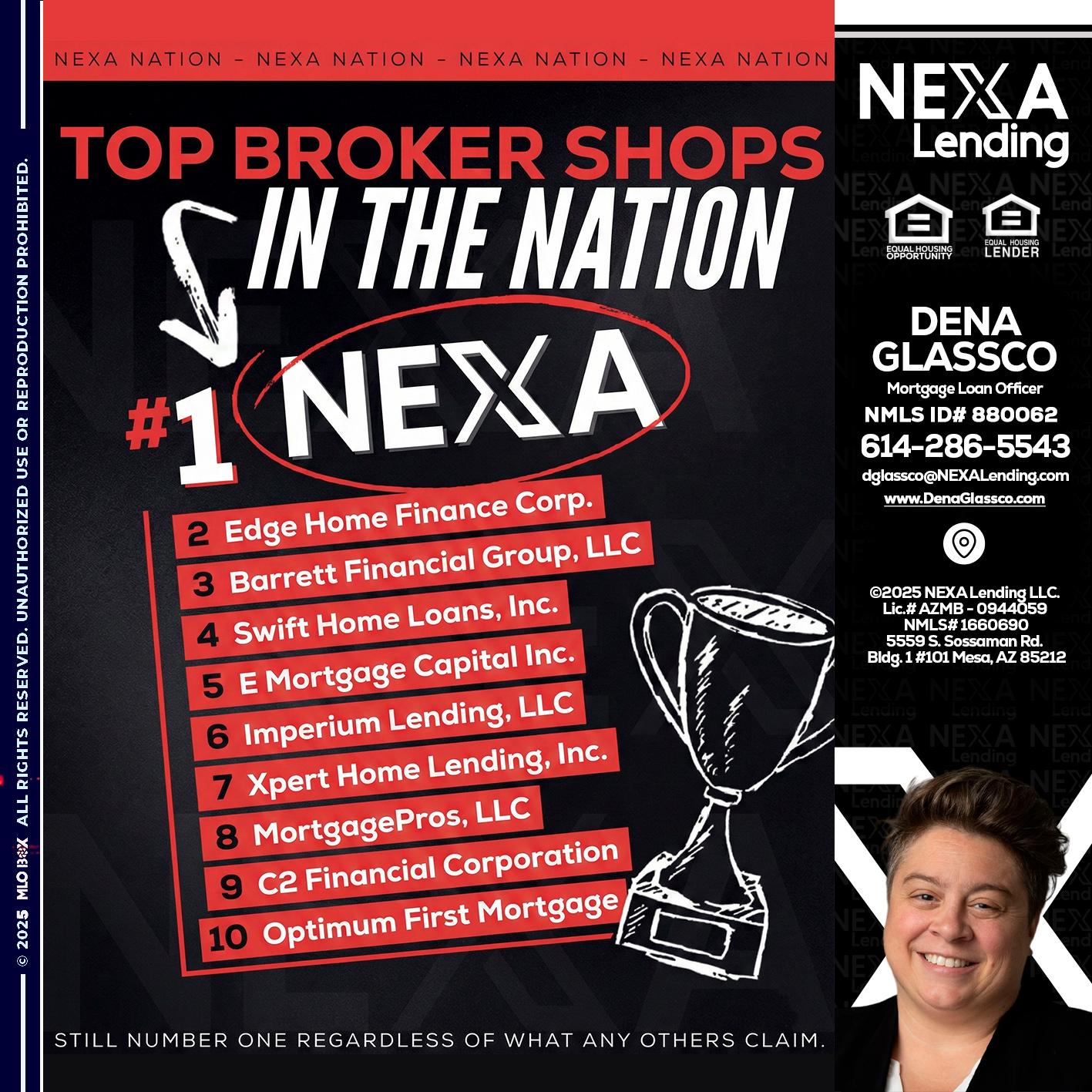 top broker - Dena Glassco -Residential, Commercial, International Loan Officer