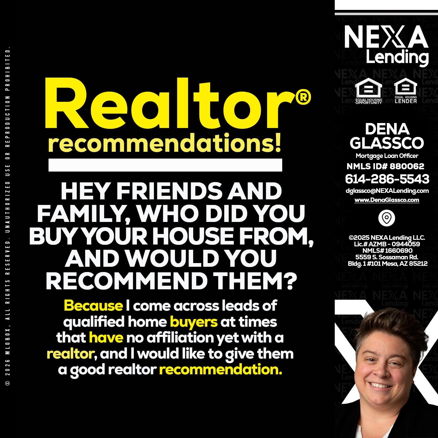 REALTOR - Dena Glassco -Residential, Commercial, International Loan Officer