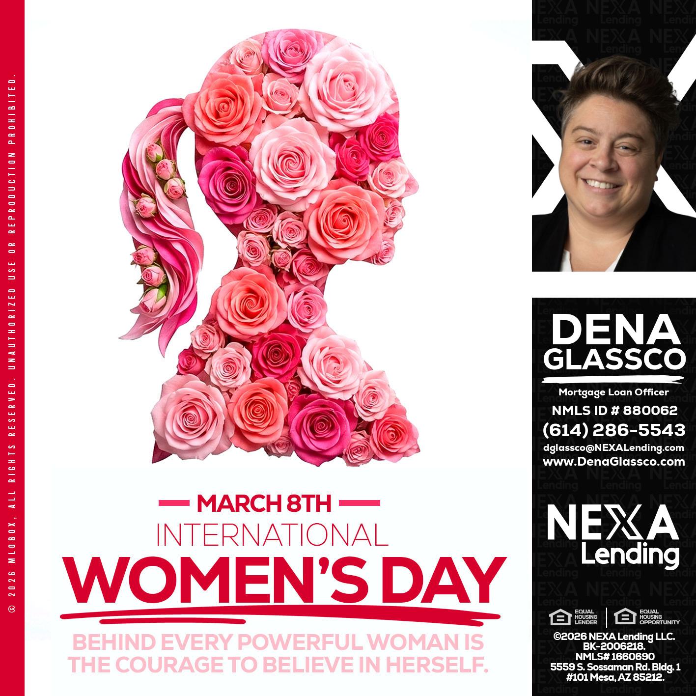 MARCH 8TH - Dena Glassco -Residential, Commercial, International Loan Officer