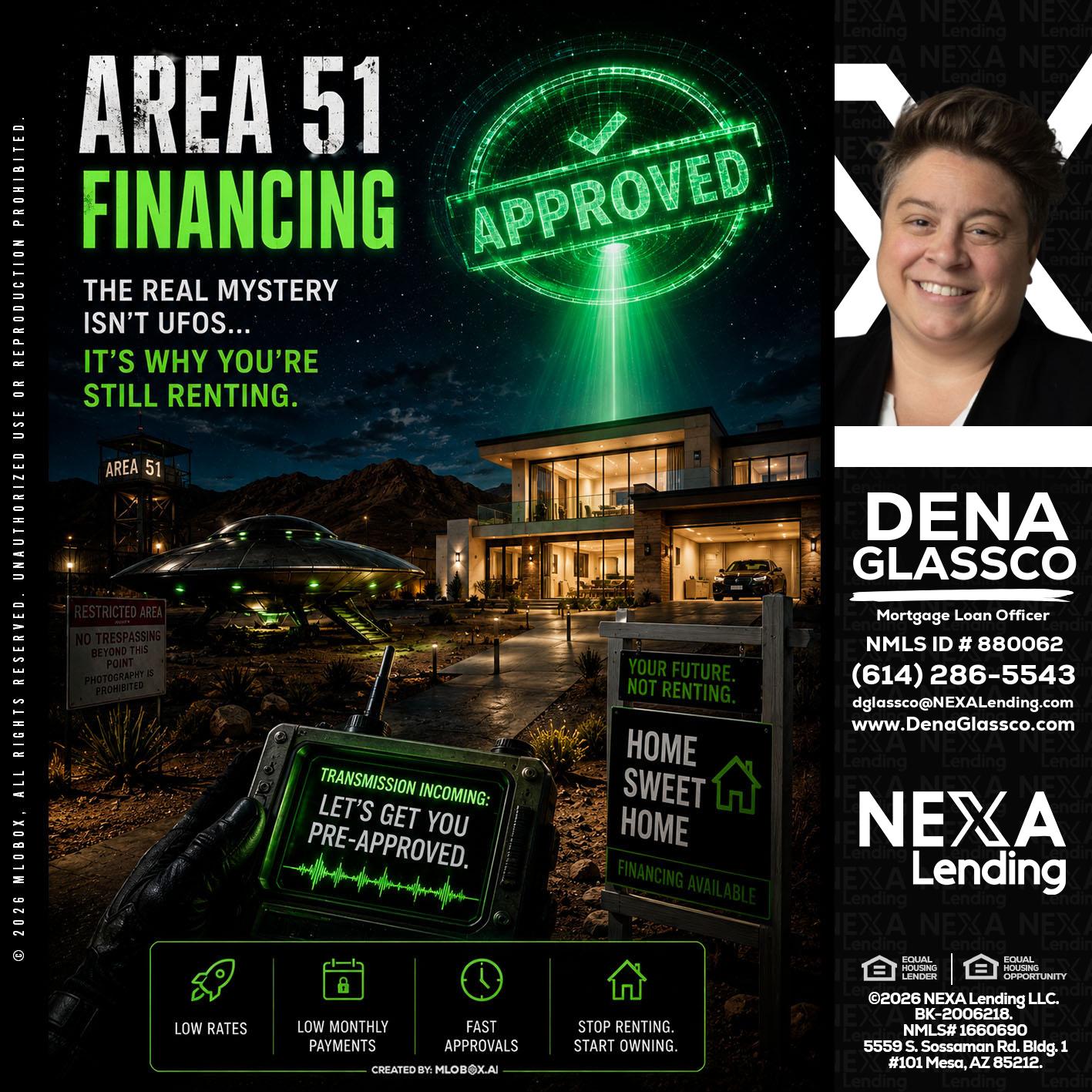 AREA 51 - Dena Glassco -Residential, Commercial, International Loan Officer