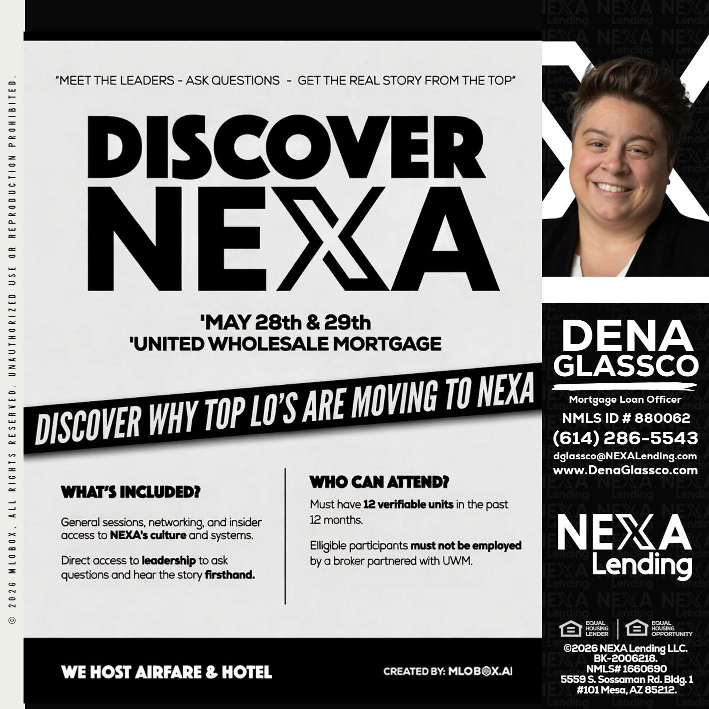 DISCOVER NEXA - Dena Glassco -Residential, Commercial, International Loan Officer