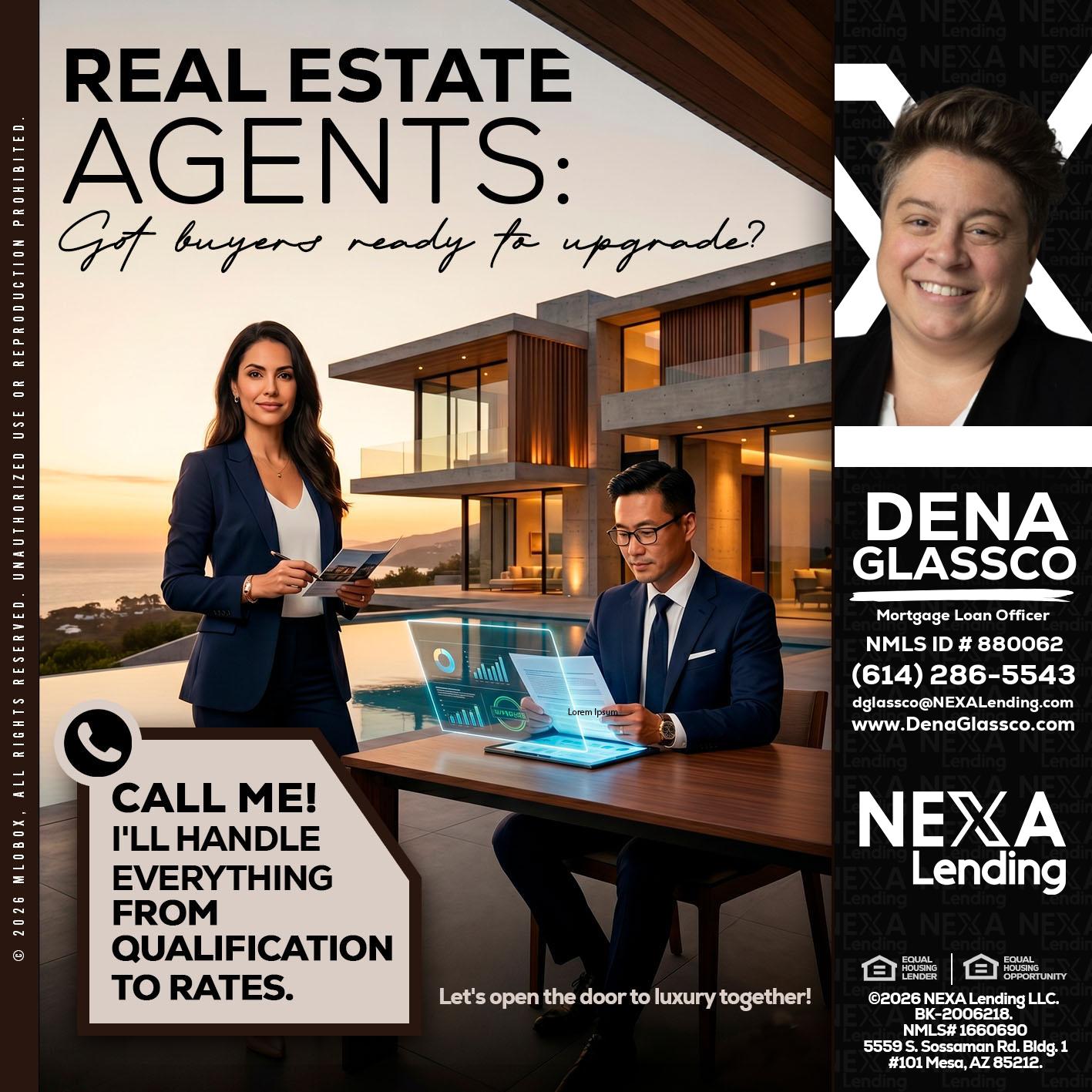 REAL ESTATE AGENTS - Dena Glassco -Residential, Commercial, International Loan Officer