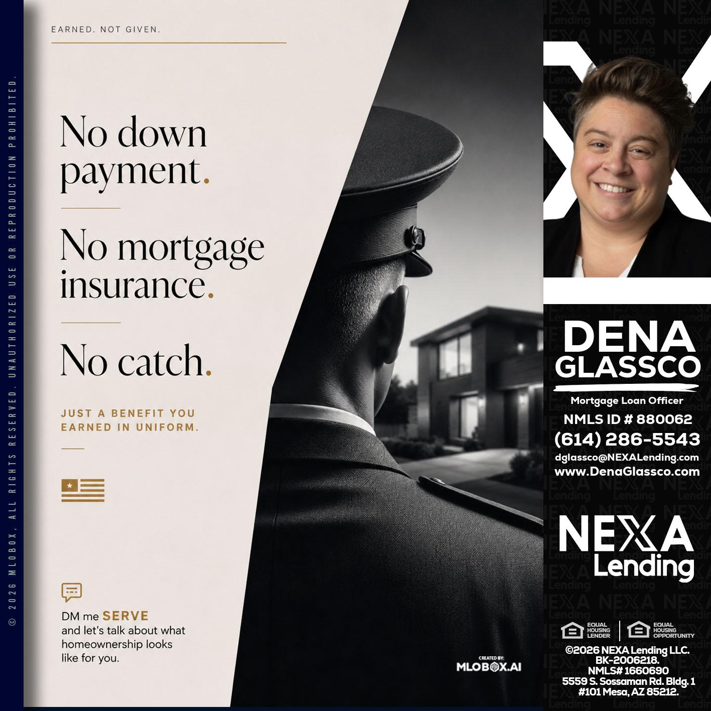 NO DOWN PAYMENT - Dena Glassco -Residential, Commercial, International Loan Officer