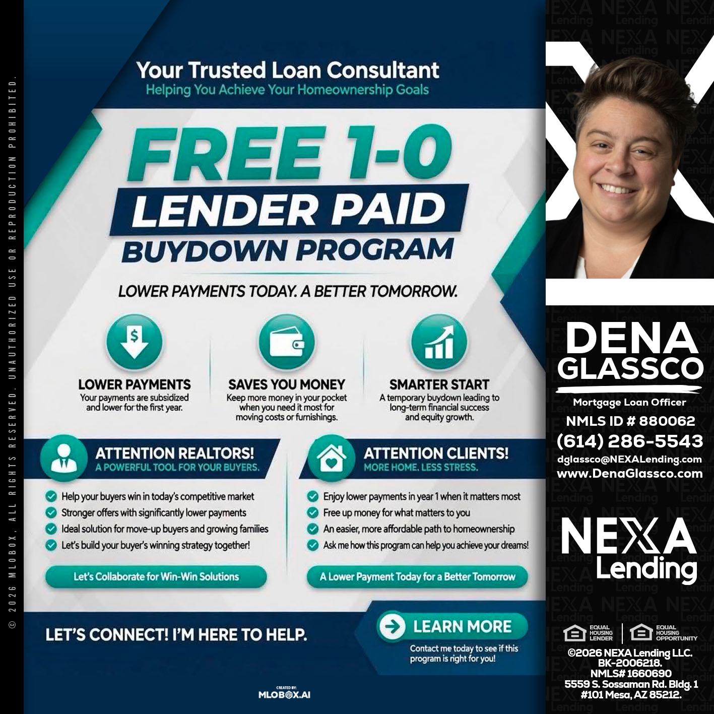 FREE 1-0 - Dena Glassco -Residential, Commercial, International Loan Officer
