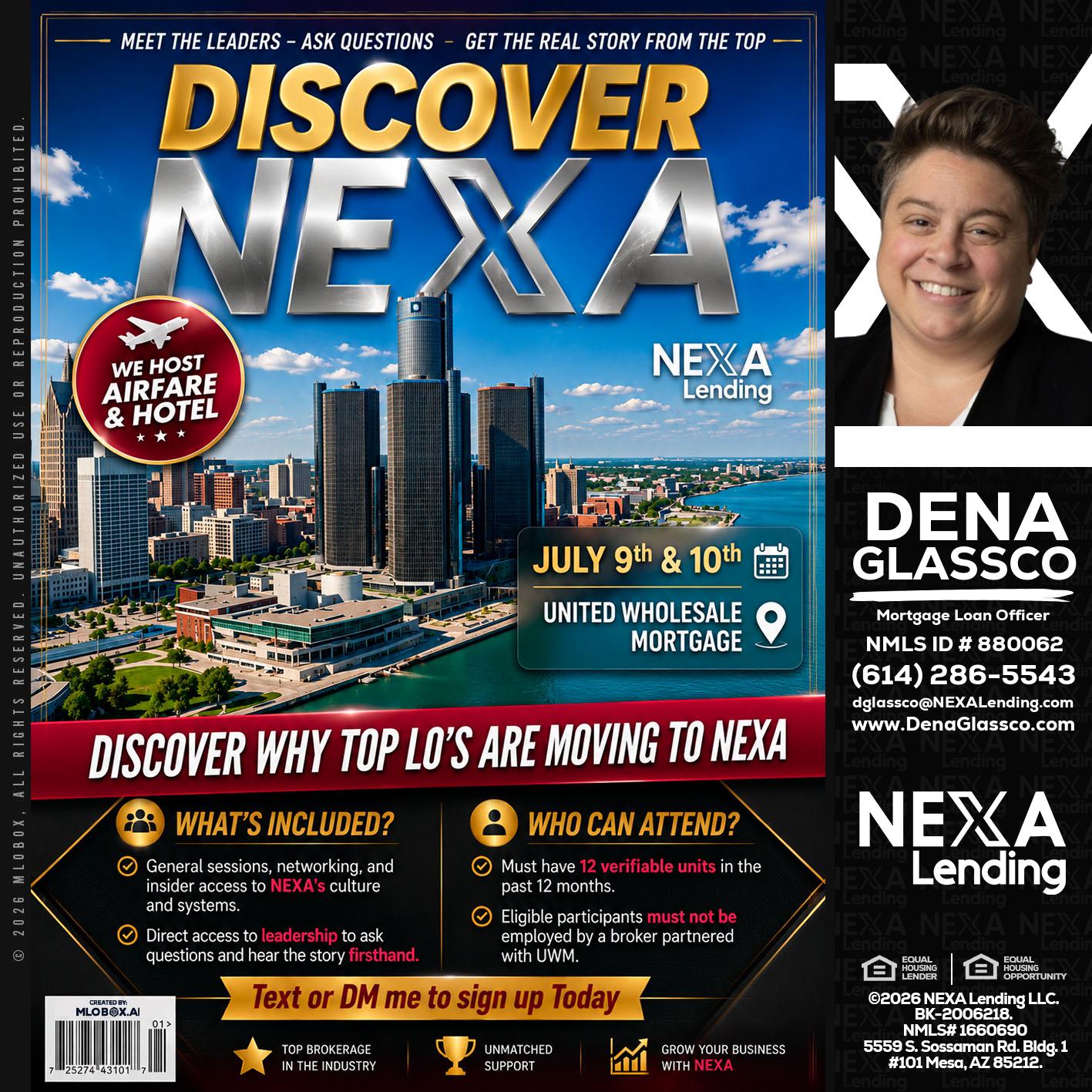 DISCOVER NEXA - Dena Glassco -Residential, Commercial, International Loan Officer