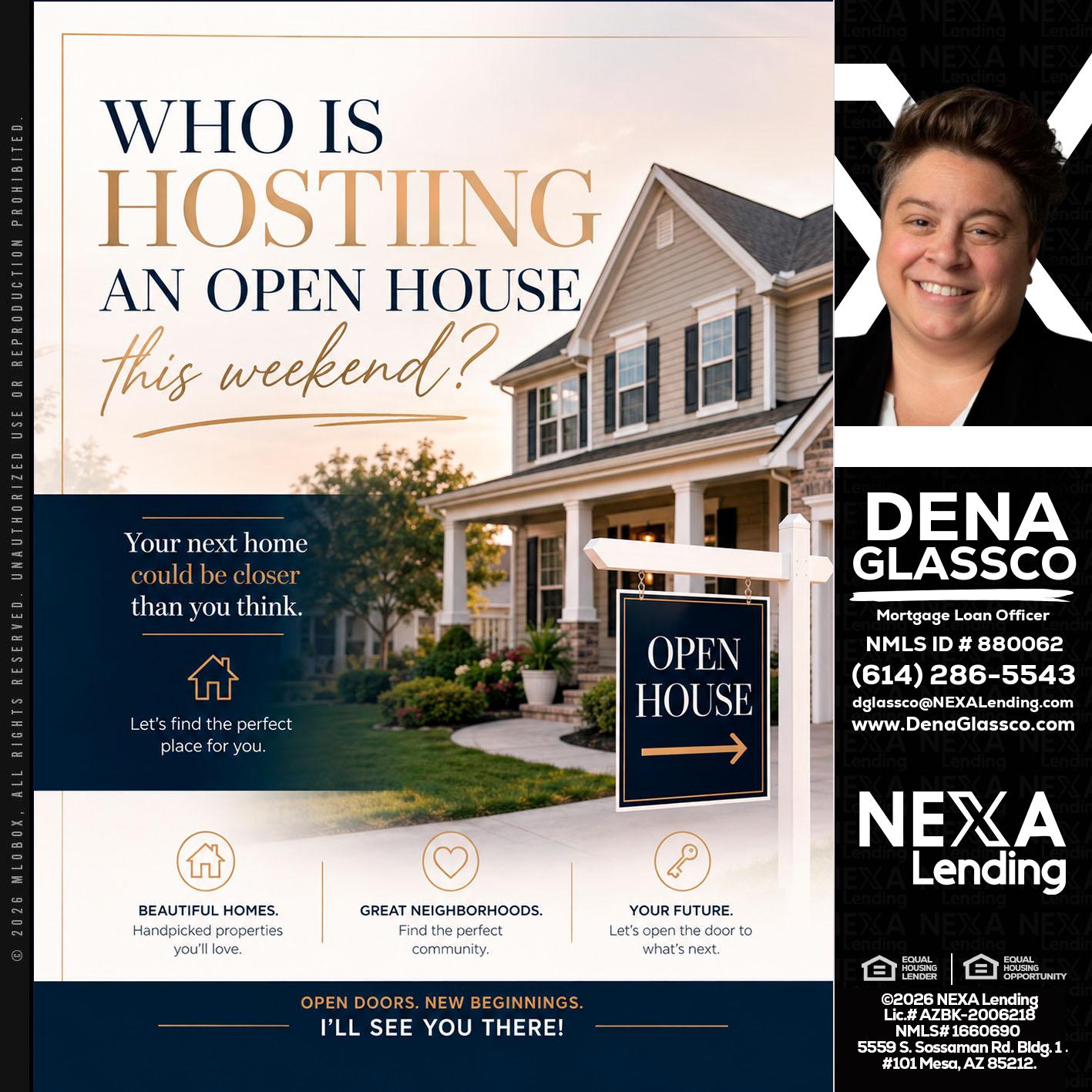 WHOS HOSTING - Dena Glassco -Residential, Commercial, International Loan Officer