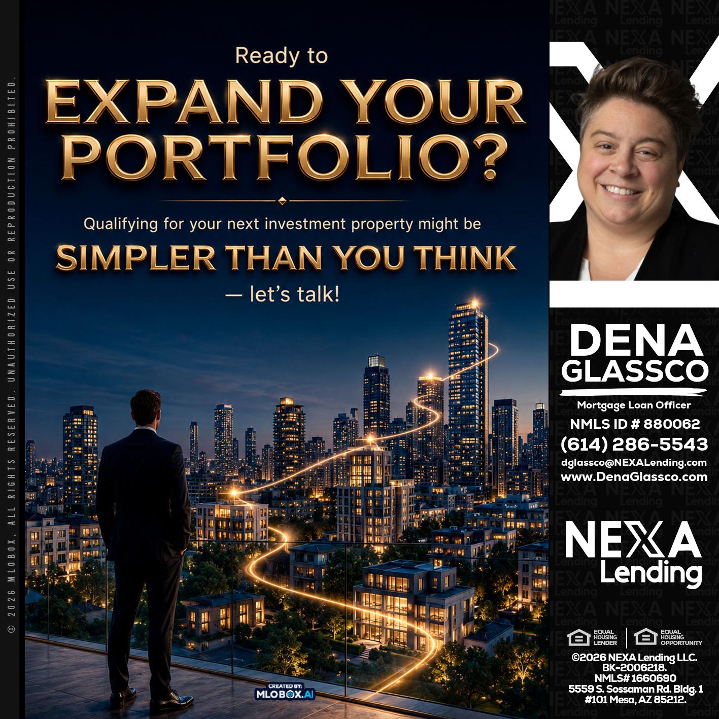 expand you portfolio - Dena Glassco -Residential, Commercial, International Loan Officer