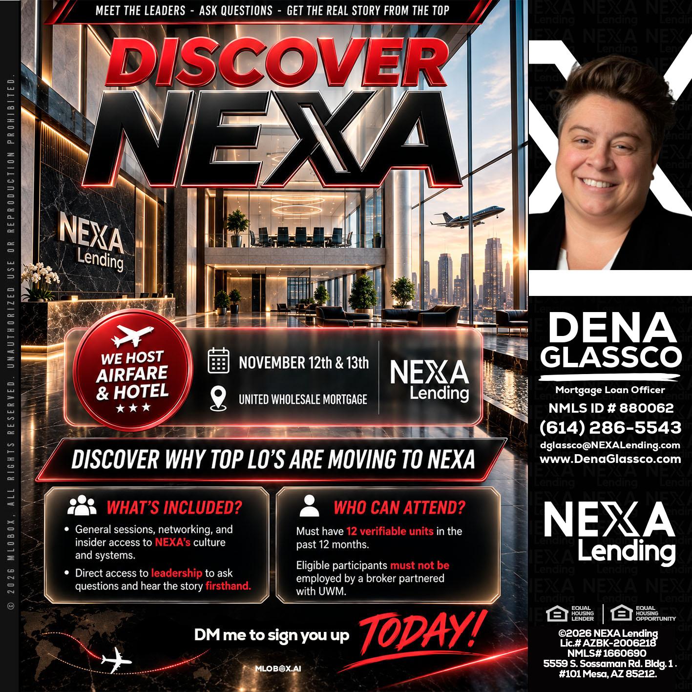 DISCOVER NEXA - Dena Glassco -Residential, Commercial, International Loan Officer