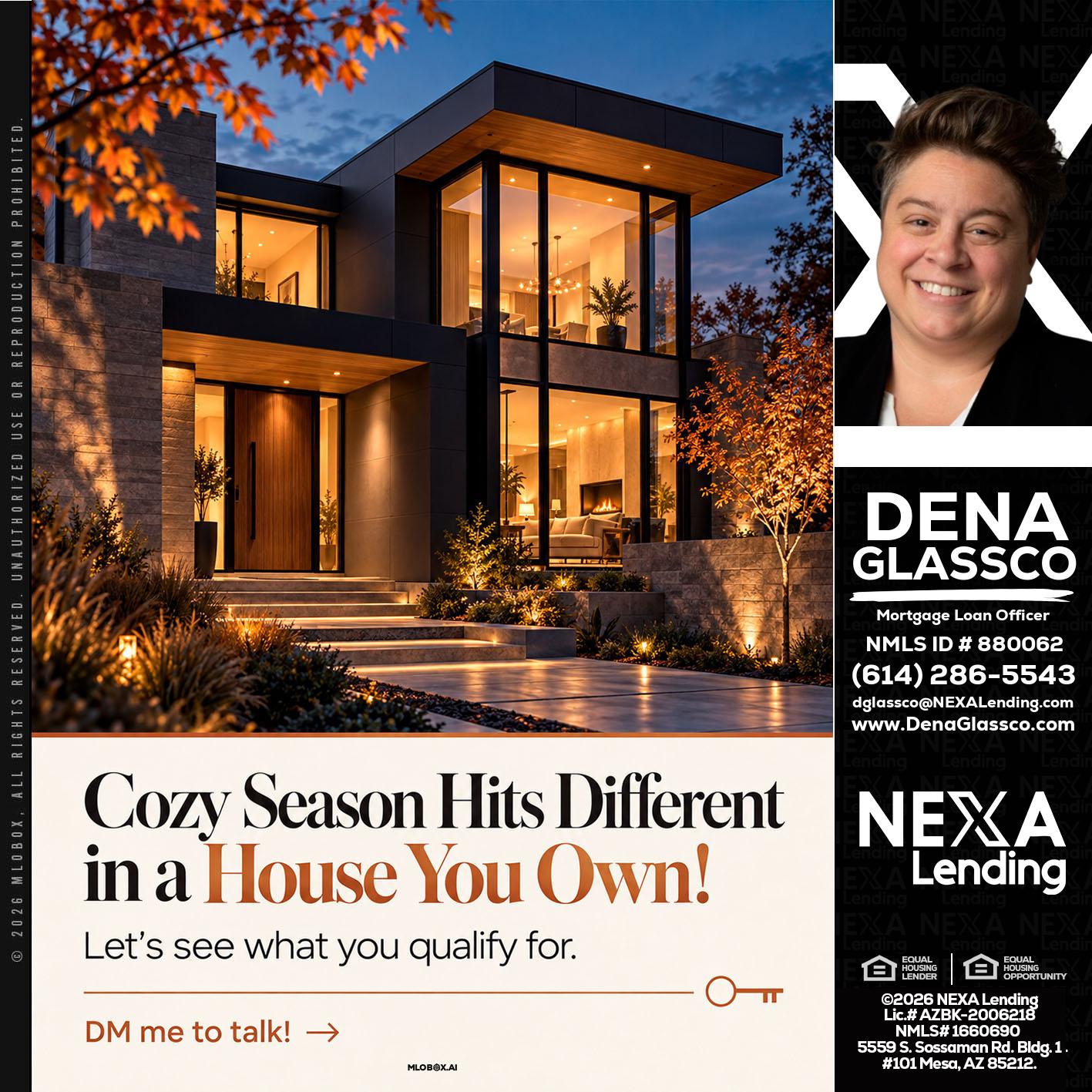 COZY SEASON - Dena Glassco -Residential, Commercial, International Loan Officer